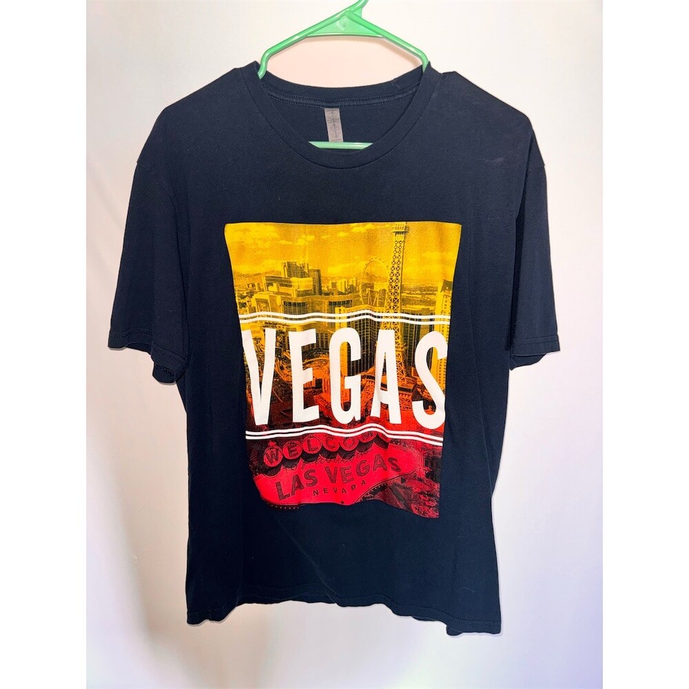 Vegas Las Vegas Nevada Graphic T-Shirt Men's XL Black Short Sleeve Crew